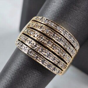 Womens Vintage Estate 10K Yellow Gold Diamond Ring 5.8g E3947
